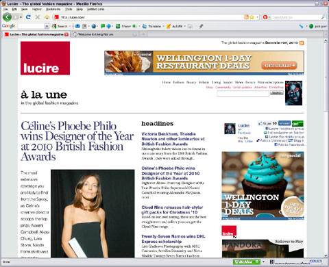 Lucire home page on Firefox