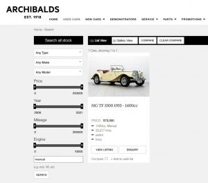 Archibalds manual stock