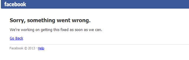 Facebook reaches its limits again: ‘Sorry, something went wrong’