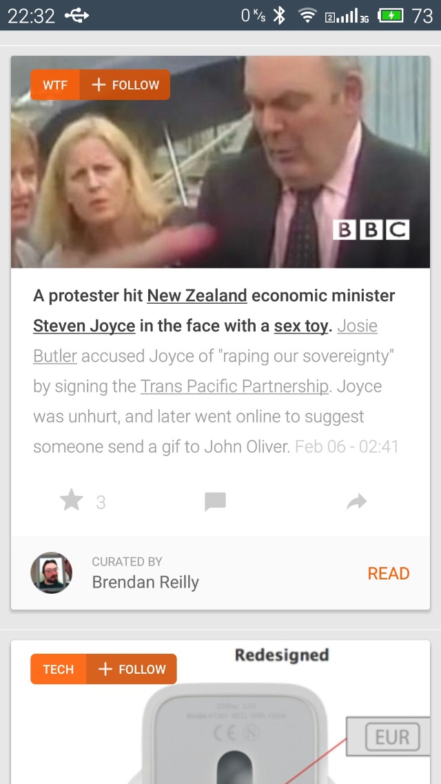 Bye to the US news app that ranks the Steven Joyce dildo incident above Martin Crowe’s passing