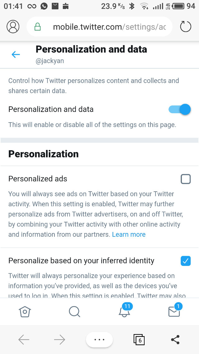 Twitter also tracks your preferences, even after you opt out of ad customization