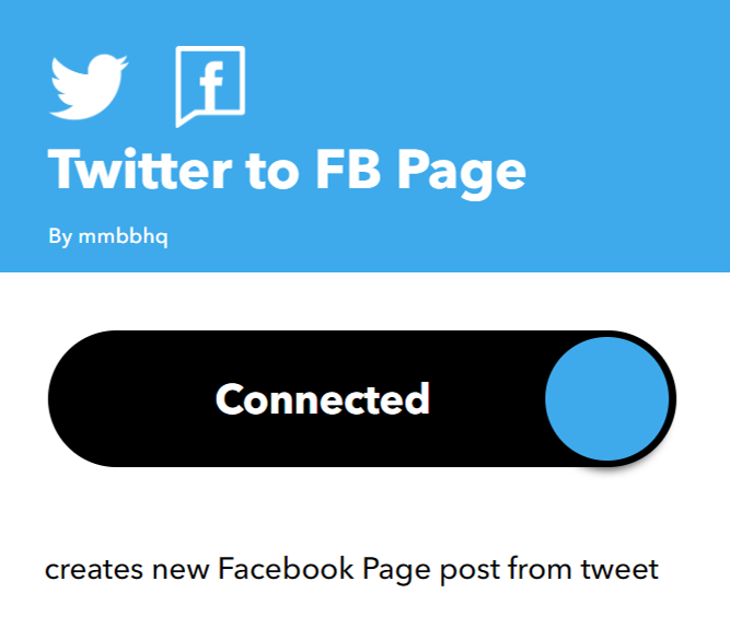 Reconnecting Facebook on IFTTT
