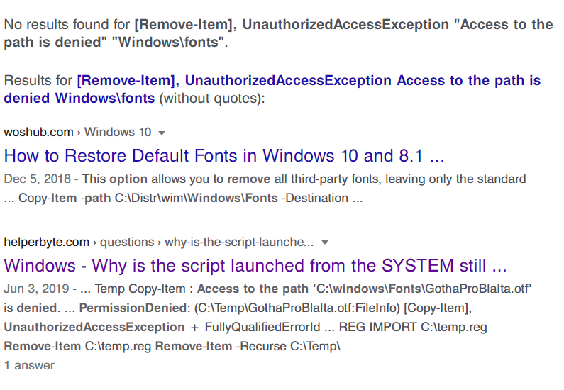 How to delete Windows 10 system fonts for real, not just remove registry references to them