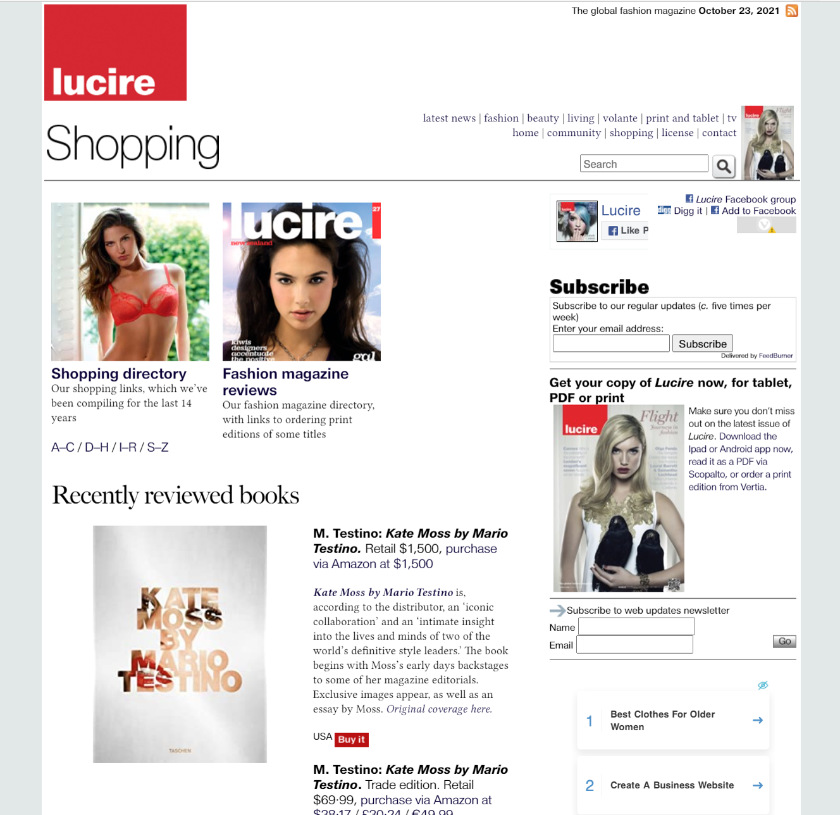 Refreshing the less oft-seen pages on <i>Lucire</i>’s website
