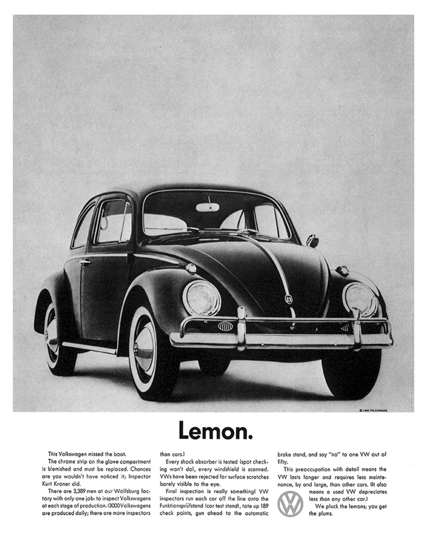 Volkswagen ad: lemon