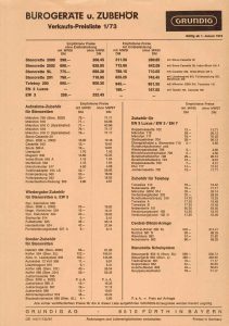 Grundig Preis-Liste 1973