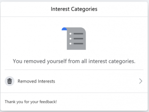 No interests on Facebook