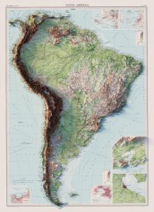 South America relief map