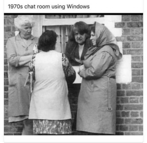 1970s chat room using windows