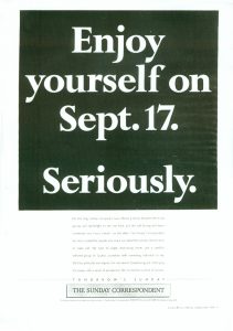 The Sunday Correspondent 1989 advertisement