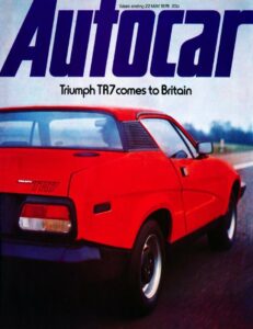 Triumph TR7 on Autocar cover