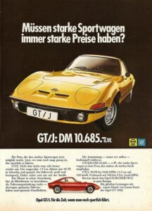 Opel GT/J advertisement