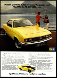 Opel Manta A advertisement