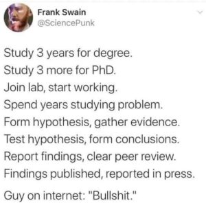 Real study v. armchair moaner